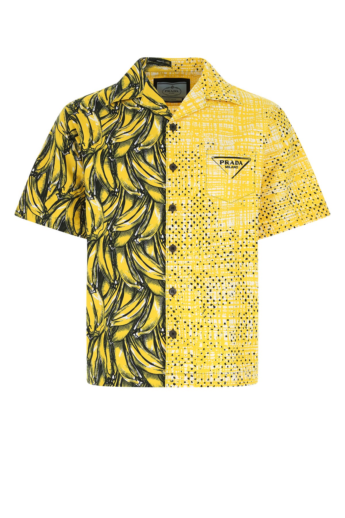 Prada Yellow Printed Short-sleeved Shirt