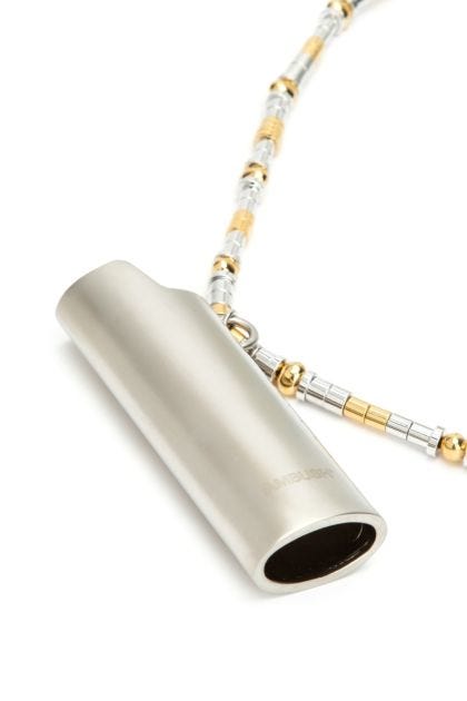 Silver brass Lighter Case necklace 