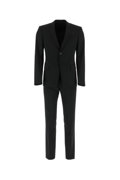 Black stretch wool suit