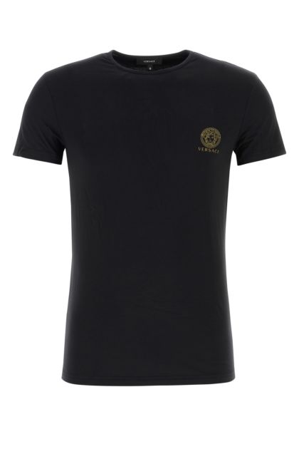 Black stretch cotton t-shirt set