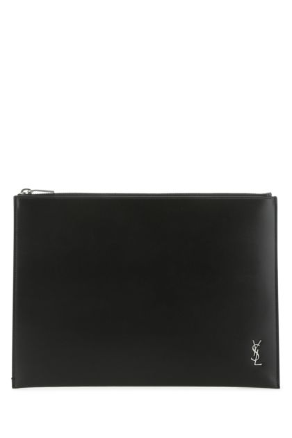 Black leather iPad holder