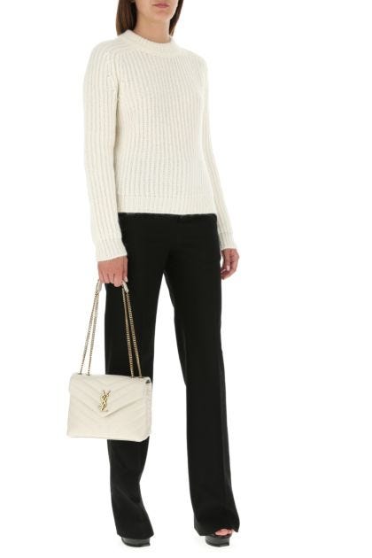 Ivory leather small LouLou shoulder bag