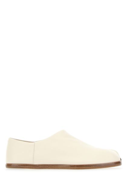 Ivory leather Tabi loafers 