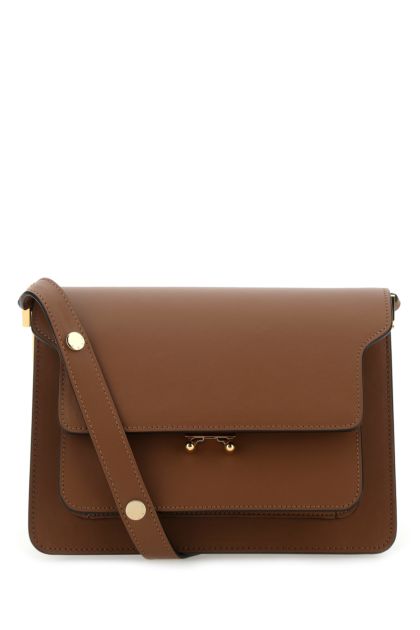 Brown leather Trunk shoulder bag