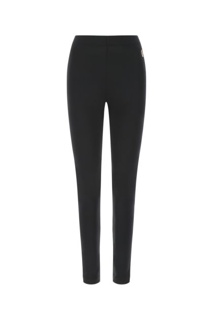 Black stretch polyester leggings 