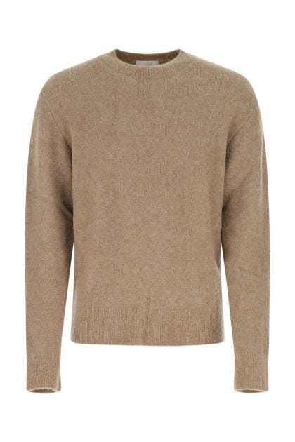 Dove grey stretch wool blend sweater 