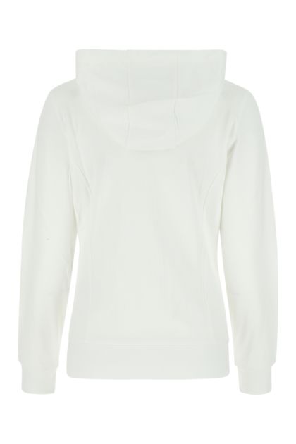 White stretch cotton blend sweatshirt 