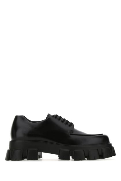 Black leather Monolith lace-up shoes 