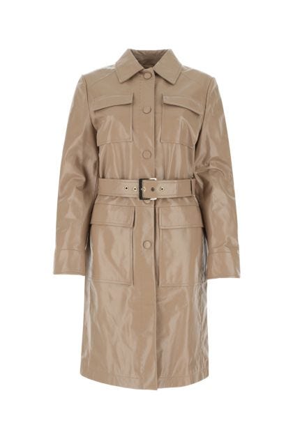 Cappuccino coated nappa leather Ape trench coat