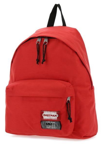 Red nylon backpack 