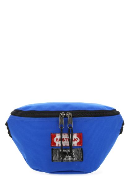 Blue fabric reversible belt bag