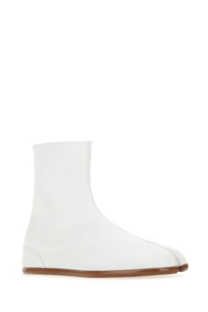 White leather Tabi boots 