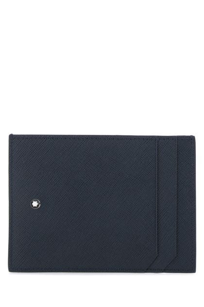 Navy blue leather Sartorial card holder 