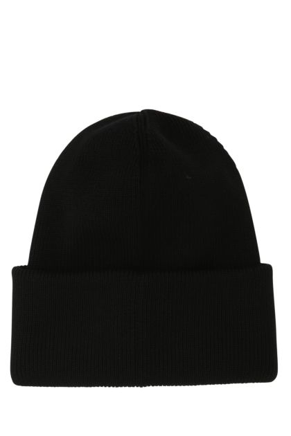 Black wool beanie hat 