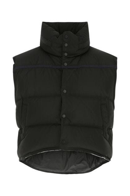 Black polyester sleeveless down jacket 