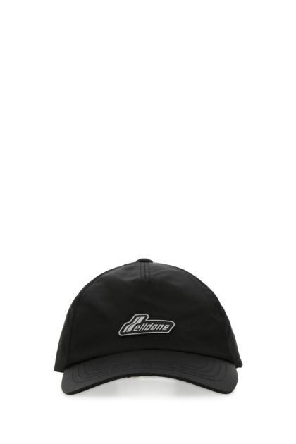 Black nylon baseball cap