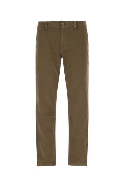 Military green stretch cotton chino pant 