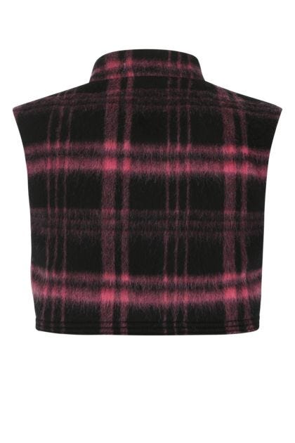 Embroidered wool blend vest 