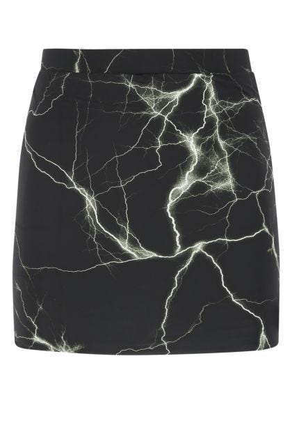 Printed stretch nylon mini skirt 