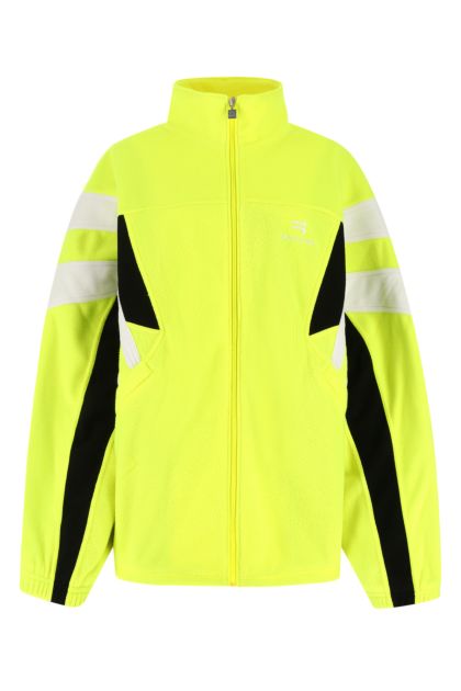 Fluo yellow pile oversize jacket 