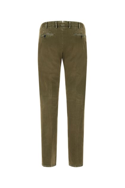Army green stretch cotton cigarette pant