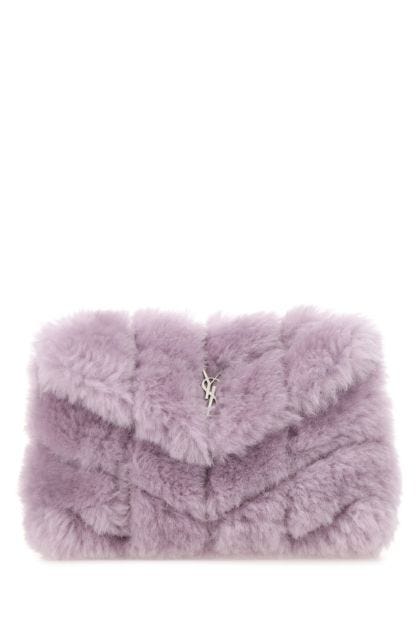 Lilac shearling small Puffer pouch