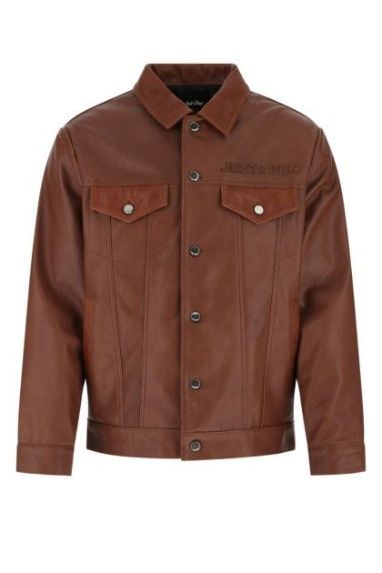 Two-tone leather jacket 