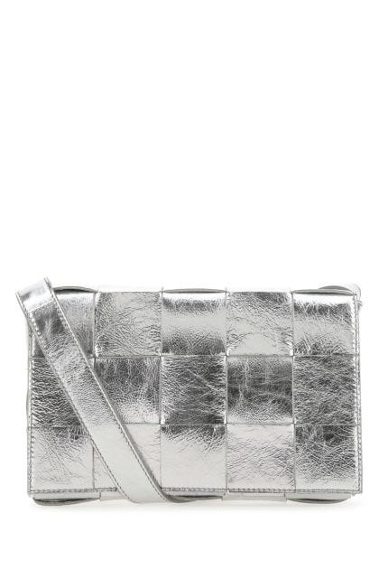 Silver nappa leather Cassette crossbody bag 