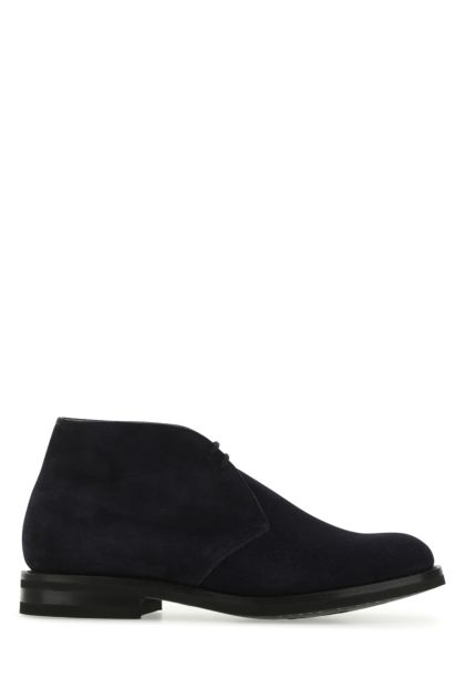 Midnight blue suede Desert lace-up shoes 