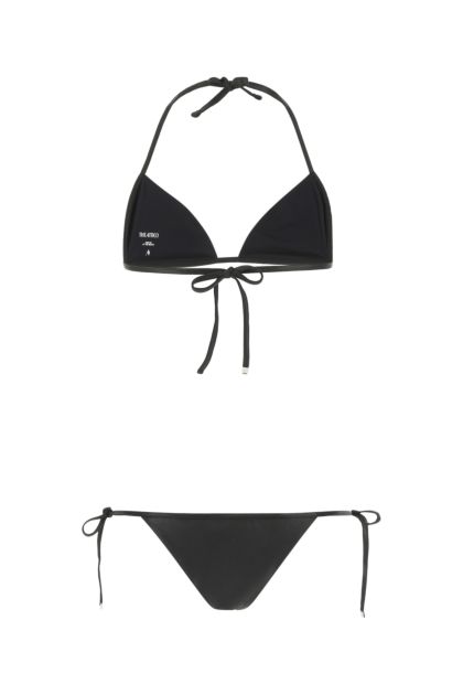 Black stretch polyester bikini 