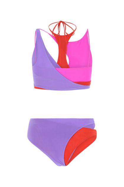 Multicolor stretch nylon bikini