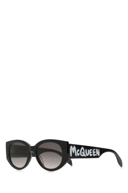 Black acetate McQueen Graffiti sunglasses