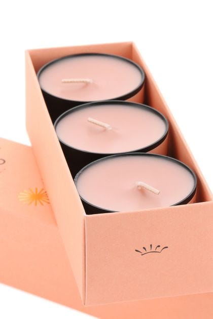 Orange Renaissance tea light scented candles set