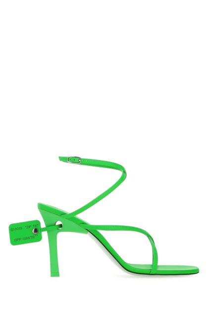 Fluo green leather Meteor sandals