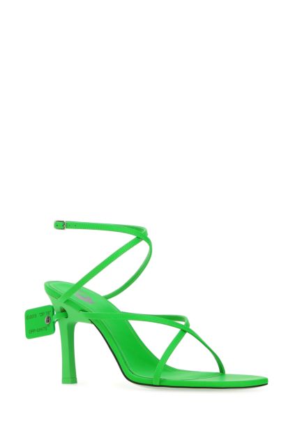 Fluo green leather Meteor sandals
