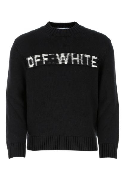 Black cotton blend sweater 