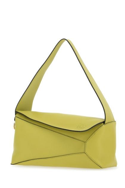 Acid green nappa leather Puzzle shoulder bag