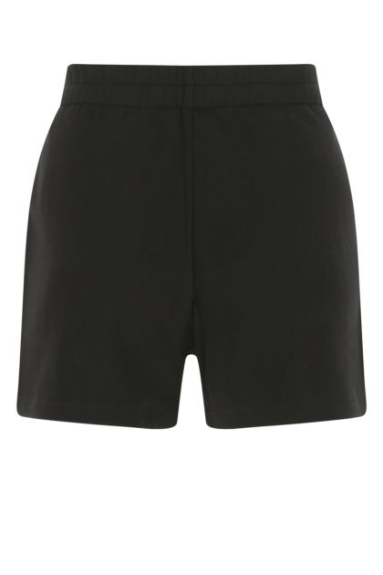 Black cotton oversize shorts