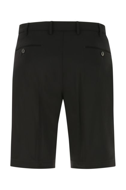 Black stretch wool bermuda shorts
