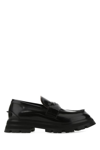 Black leather loafers 