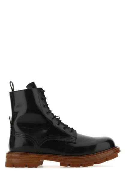 Black leather Worker ankle boots 