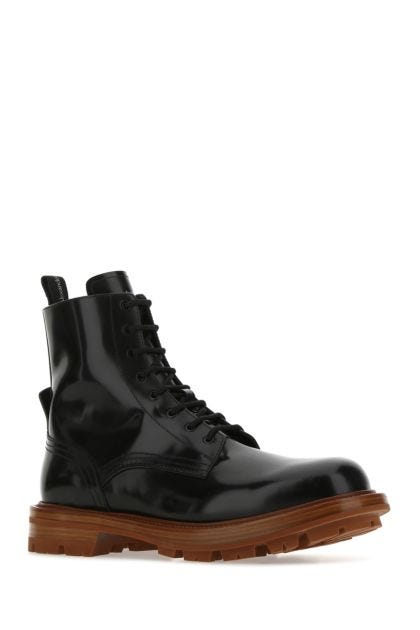Black leather Worker ankle boots 