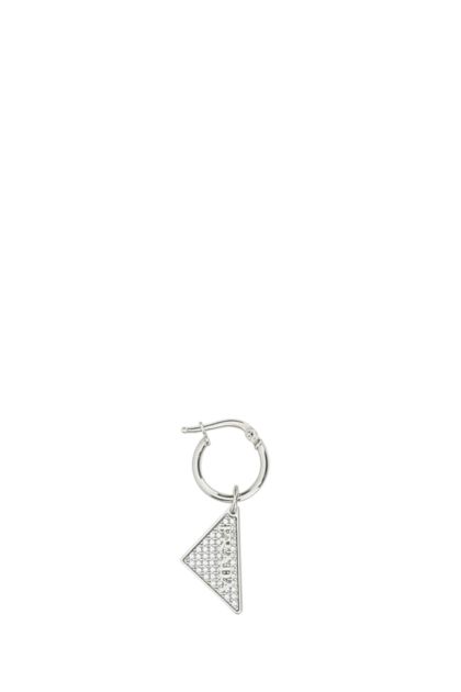 925 Silver Crystal Logo single earring 