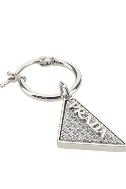 925 Silver Crystal Logo single right earring 