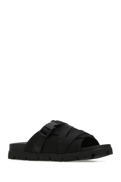 Black nylon slippers