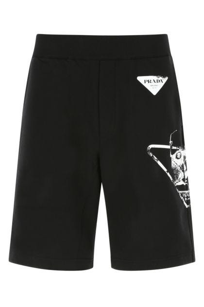 Black cotton bermuda shorts 
