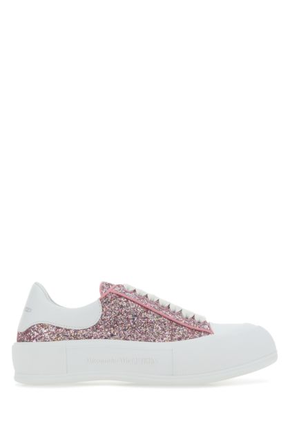 Embellished leather sneakers 