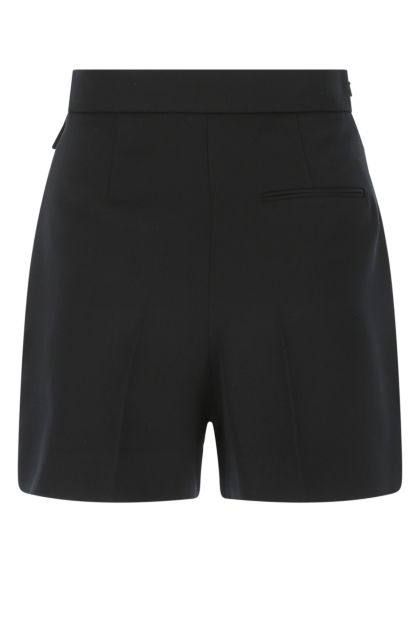 Black wool shorts