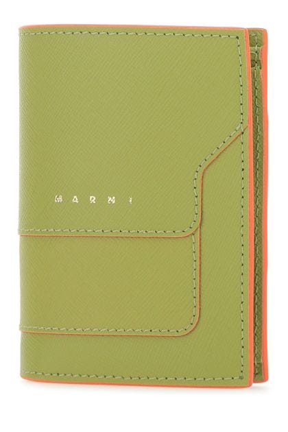 Acid green leather wallet 
