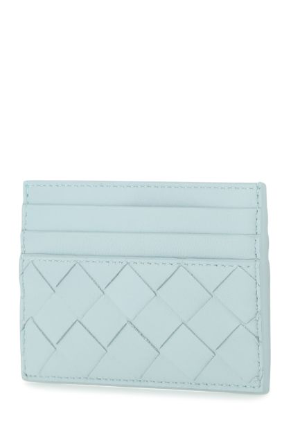 Pastel light blue nappa leather card holder 